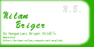 milan briger business card